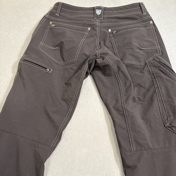 PANTS CARGO KUHL  Woman 16  Black Destroyr Stretch  Outdoor Hiking Zip Pockets - Picture 9 of 11